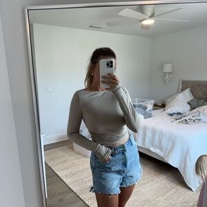 Divided Cream Fitted Long Sleeve Bodysuit